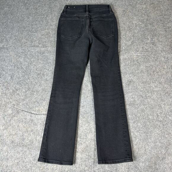 Madewell Mid Rise Kick Out Jeans Womens 23 Black Dark Wash Denim Stretch - Picture 10 of 10